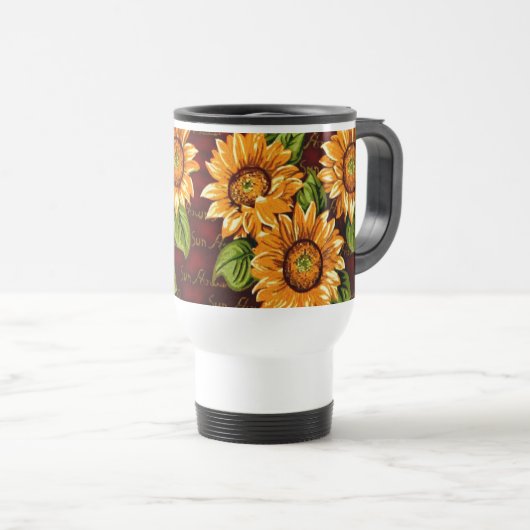 Sonnenblumen Reisebecher (VorderseiteRechts)
