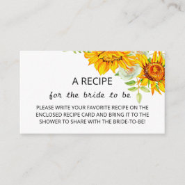 Sonnenblumen Rezept für die Umschließungskarte Begleitkarte