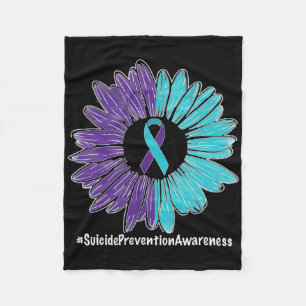 Sonnenblumen Ribbon Suizidprävention Bewusstsein Fleecedecke