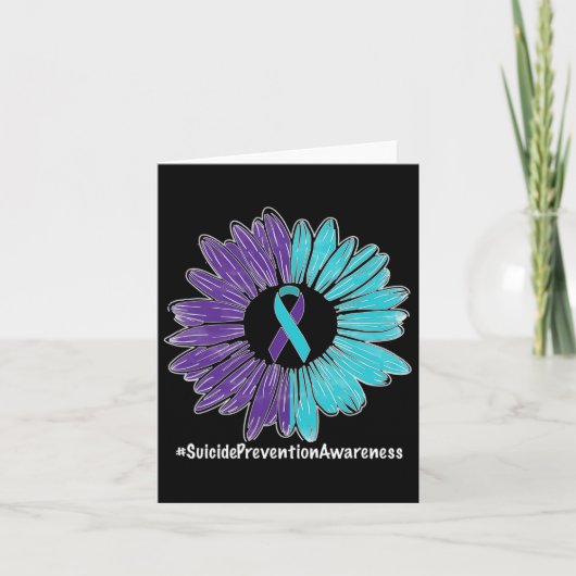 Sonnenblumen Ribbon Suizidprävention Bewusstsein Karte (Vorderseite)