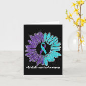 Sonnenblumen Ribbon Suizidprävention Bewusstsein Karte (Gelbe Blume)