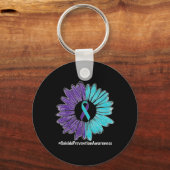 Sonnenblumen Ribbon Suizidprävention Bewusstsein Schlüsselanhänger (Rückseite)
