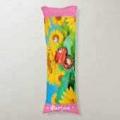 Sonnenblumen Riesen-Brauch Seitenschläferkissen (Vorderseite Vertikal)