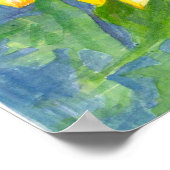 Sonnenblumen Robins Egg Blue Aquarellmalerei Poster (Ecke)