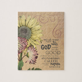 Sonnenblumen Römer 8:28 Bibelverse Puzzle