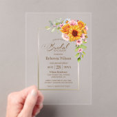 Sonnenblumen Rosa Brautparty Acryleinladungen (Insitu (Handheld))