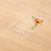 Sonnenblumen Rosa Brautparty Acryleinladungen (Ablage )