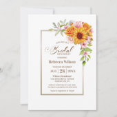 Sonnenblumen Rosa Brautparty Einladung (Vorderseite)