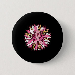 Sonnenblumen Rosa Brustkrebs Bewusstsein Frauen Wa Button