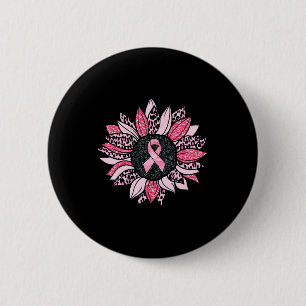 Sonnenblumen Rosa Brustkrebs Bewusstsein Frauen Wa Button