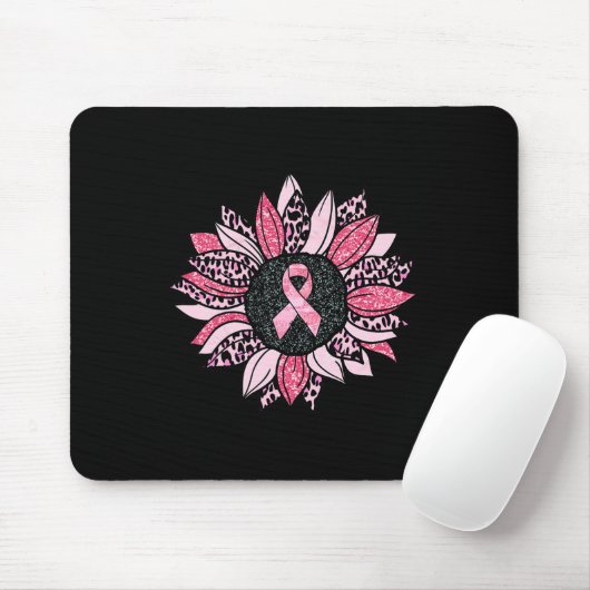 Sonnenblumen Rosa Brustkrebs Bewusstsein Frauen Wa Mousepad (Mit Mouse)