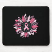 Sonnenblumen Rosa Brustkrebs Bewusstsein Frauen Wa Mousepad (Vorne)