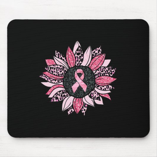 Sonnenblumen Rosa Brustkrebs Bewusstsein Frauen Wa Mousepad (Vorne)