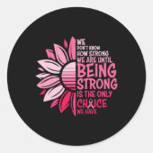 Sonnenblumen Rosa Brustkrebs Bewusstsein Frauen Wa Runder Aufkleber (Vorderseite)