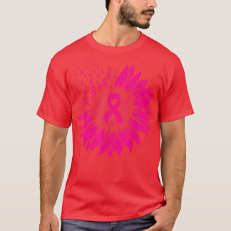 Sonnenblumen Rosa Brustkrebs Bewusstsein Frauen Wa T-Shirt