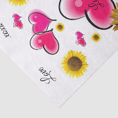 Sonnenblumen rosa Herzstückpapier Seidenpapier (Ausschnitt)