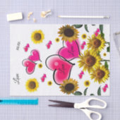 Sonnenblumen rosa Herzstückpapier Seidenpapier (Handwerk)