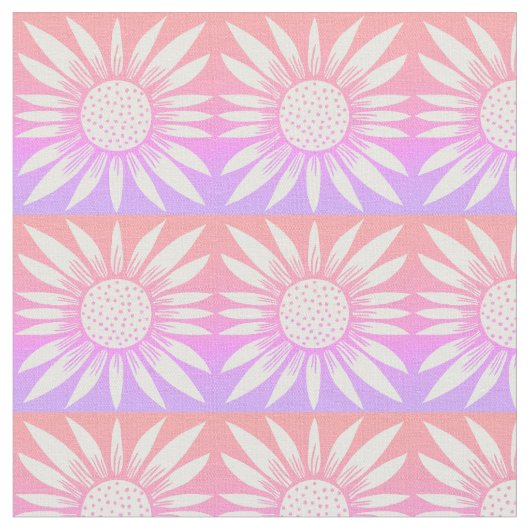 Sonnenblumen Rosa Ziegel Muster Stoff (Nahaufnahme)