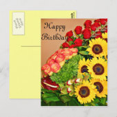 Sonnenblumen, Rose & Anth_ Postkarte (Vorne/Hinten)