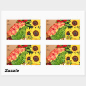 Sonnenblumen, Rose & Anth_ Rechteckiger Aufkleber (Blatt)