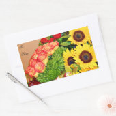 Sonnenblumen, Rose & Anth_ Rechteckiger Aufkleber (Umschlag)