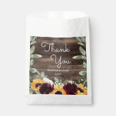 Sonnenblumen Rose Barn Wood Hochzeit Veranstaltung Geschenktütchen (Vorderseite)