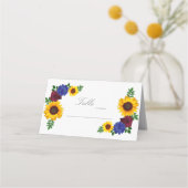 Sonnenblumen Rose Blumenblume Hochzeit Platzkarte (Vorderseite)