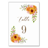 Sonnenblumen Rose Blumenblume Hochzeit Tischnummer (Vorderseite)
