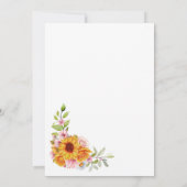 Sonnenblumen Rose Blumengebirge Brautparty Einladung (Rückseite)