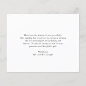 Sonnenblumen Rose Budget Hochzeit Danke Karte (Rückseite)