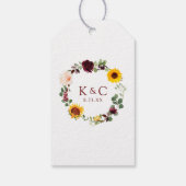 Sonnenblumen Rose Burgund Brautparty Candy Gefalle Geschenkanhänger (Rückseite)