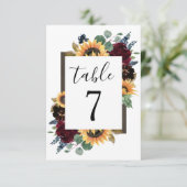 Sonnenblumen-Rose Burgundy Navy Hochzeitsszene Tis RSVP Karte (Stehend Vorderseite)
