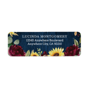 Sonnenblumen Rose Burgundy Red und Navy Blue Weddi