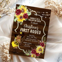 Sonnenblumen Rose Cowgirl First Rodeo Geburtstag