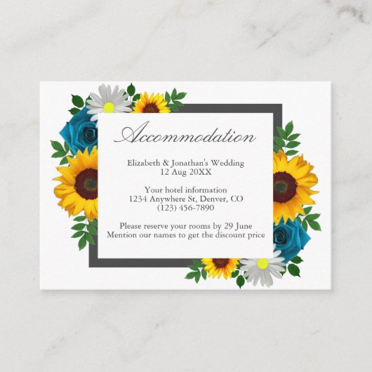 Sonnenblumen Rose Daisy Blumenzwiebelwohnung Begleitkarte (Vorderseite)