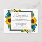 Sonnenblumen-Rose Daisy Floral Hochzeitsempfang Begleitkarte (Vorderseite)