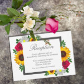 Sonnenblumen-Rose Daisy Floral Hochzeitsempfang Begleitkarte