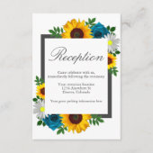 Sonnenblumen-Rose Daisy Floral Hochzeitsempfang Begleitkarte (Vorderseite)