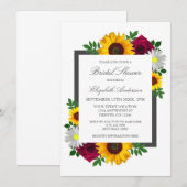 Sonnenblumen Rose Daisy Herbstblume Brautparty Einladung (Vorne/Hinten)