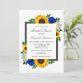 Sonnenblumen Rose Daisy Herbstblume Brautparty Einladung (Stehend Vorderseite)