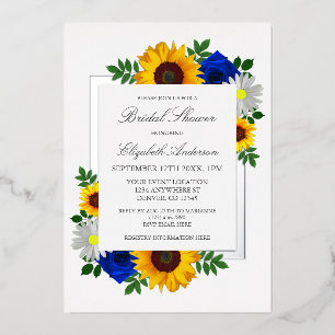 Sonnenblumen Rose Daisy Herbstblume Brautparty Folieneinladung
