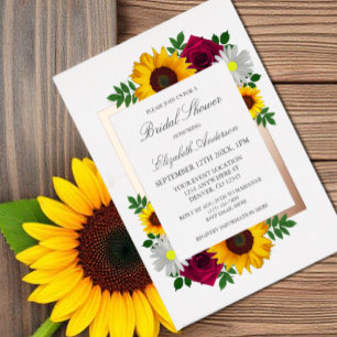 Sonnenblumen Rose Daisy Herbstblume Brautparty Folieneinladung