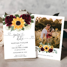 Sonnenblumen Rose Foto Rustikale Hochzeit Save The Date