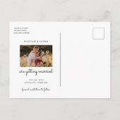 Sonnenblumen Rose Foto Wood Save the Date Hochzeit Ankündigungspostkarte (Rückseite)