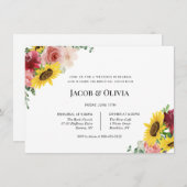 Sonnenblumen Rose Hochzeit Probe Dinner einladen Einladung (Vorne/Hinten)