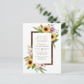 Sonnenblumen Rose Holz Land Überraschung Party Einladungspostkarte (Stehend Vorderseite)