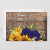 Sonnenblumen Rose Land Rustikales Foto Save the Da Date (Rückseite)