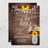 Sonnenblumen Rose Mason Jar I GRILLEN Verlobung Einladung (Vorne/Hinten)