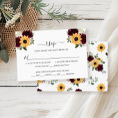 Sonnenblumen-Rose Rustic Wedding RSVP Card
