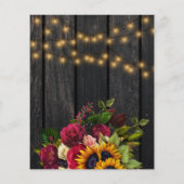 Sonnenblumen Rose rustikale Brautparty Einladung (Rückseite)